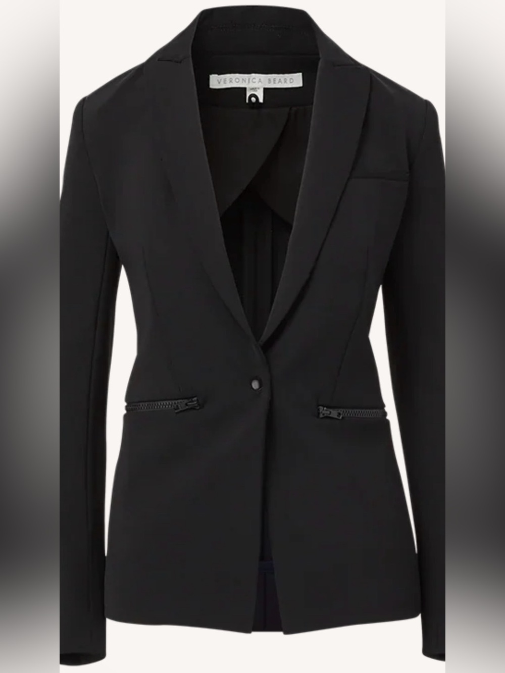 Veronica Beard Iconic Single-Breasted Scuba Dickey Jacket - Black Stretch-Nylon